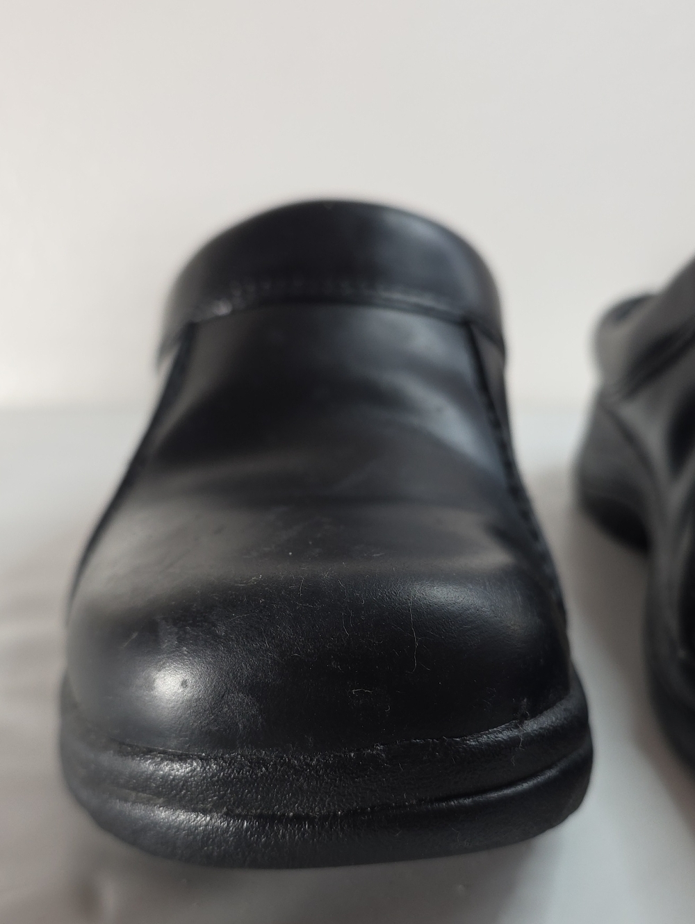 DANSKO WIL LEATHER BLACK SMOOTH SLIP-ON LOW BACK MULES CLOGS MENS SIZE 43 VGUC - Picture 5 of 16